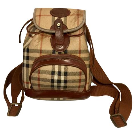 vintage burberry zipper strap backpack haymarket
